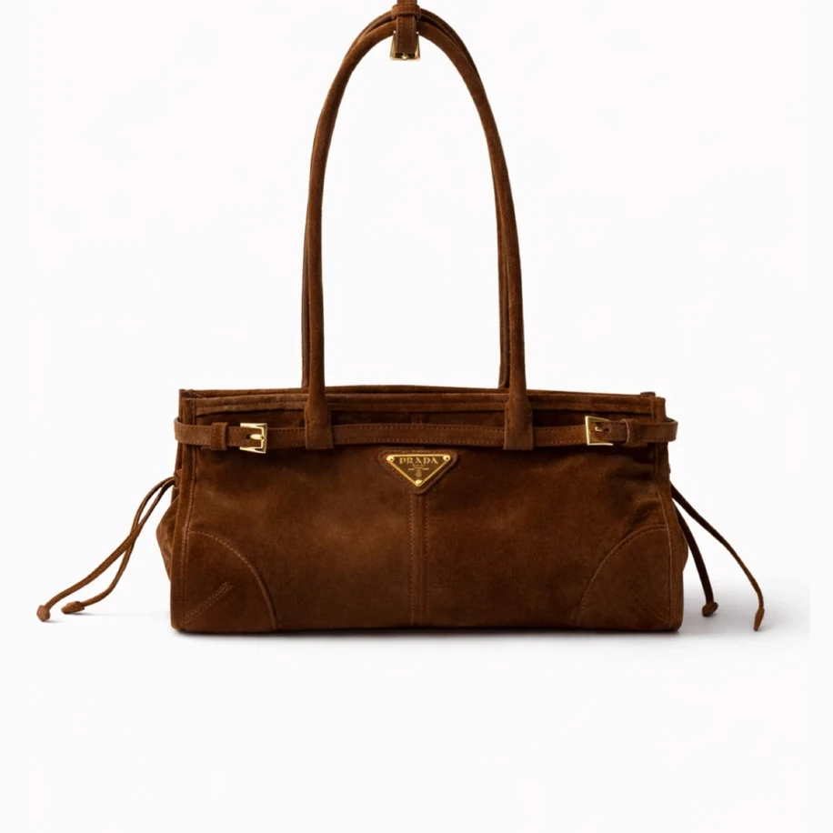 Prada Bonnie Süet Bag Brown