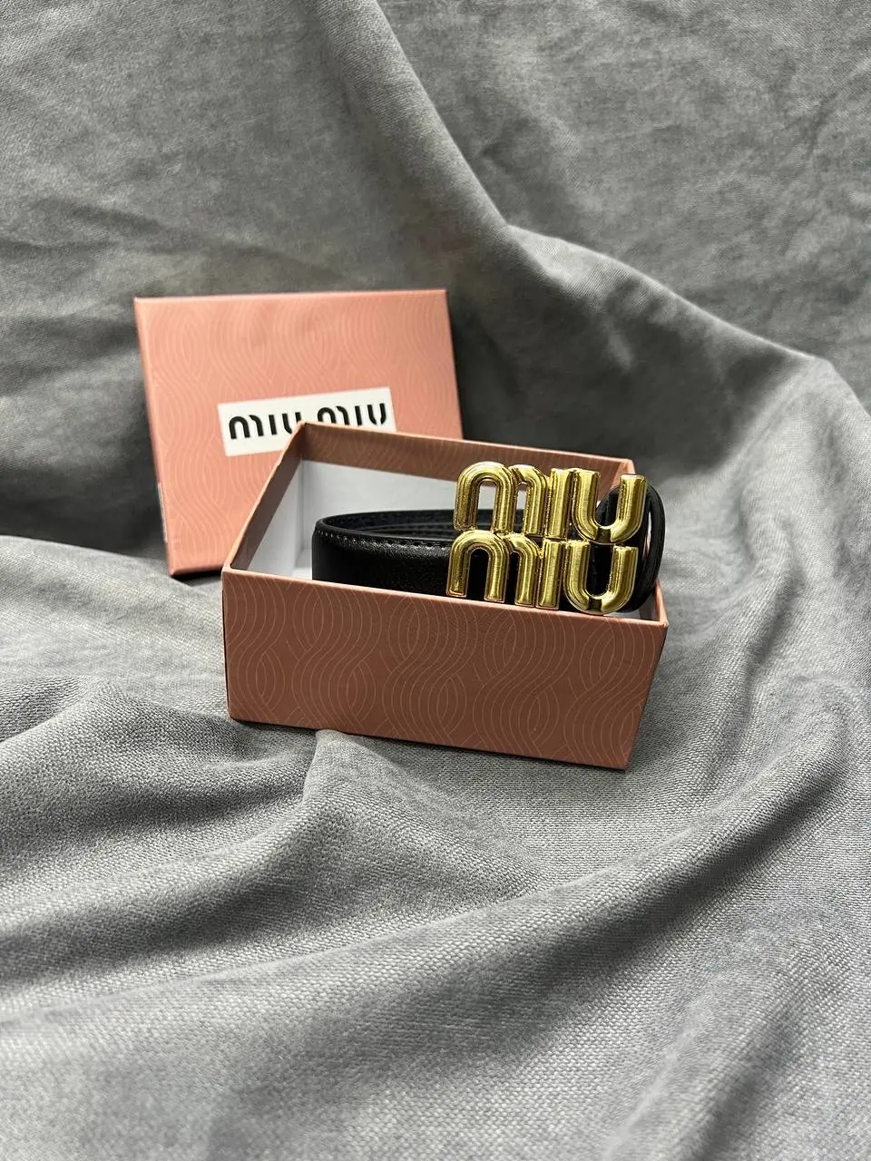 MİU SİYAH GOLD DETAY DERİ KEMER görsel 2