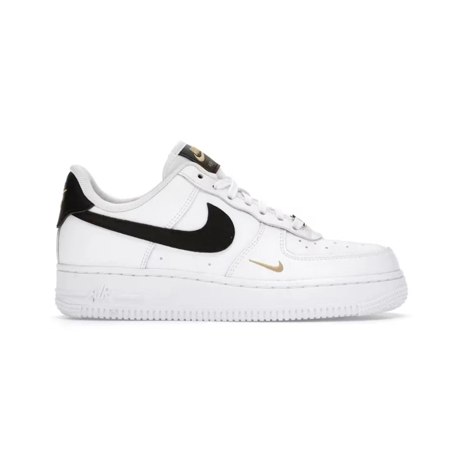 Nike Air Force 1 Low '07 Essential White Black Gold Mini Swoosh