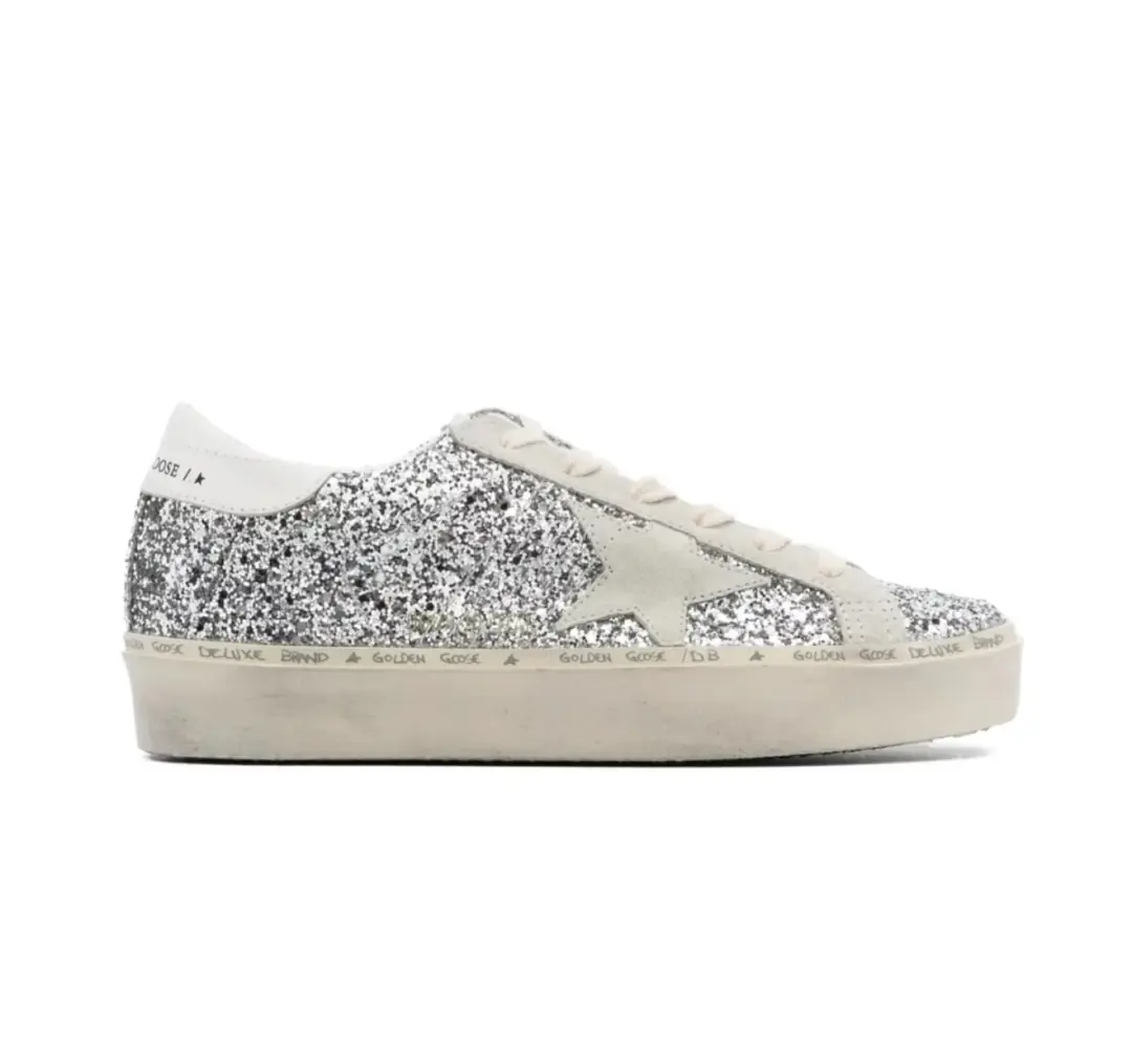 Golden Goose Hi-Star Silver Glitter