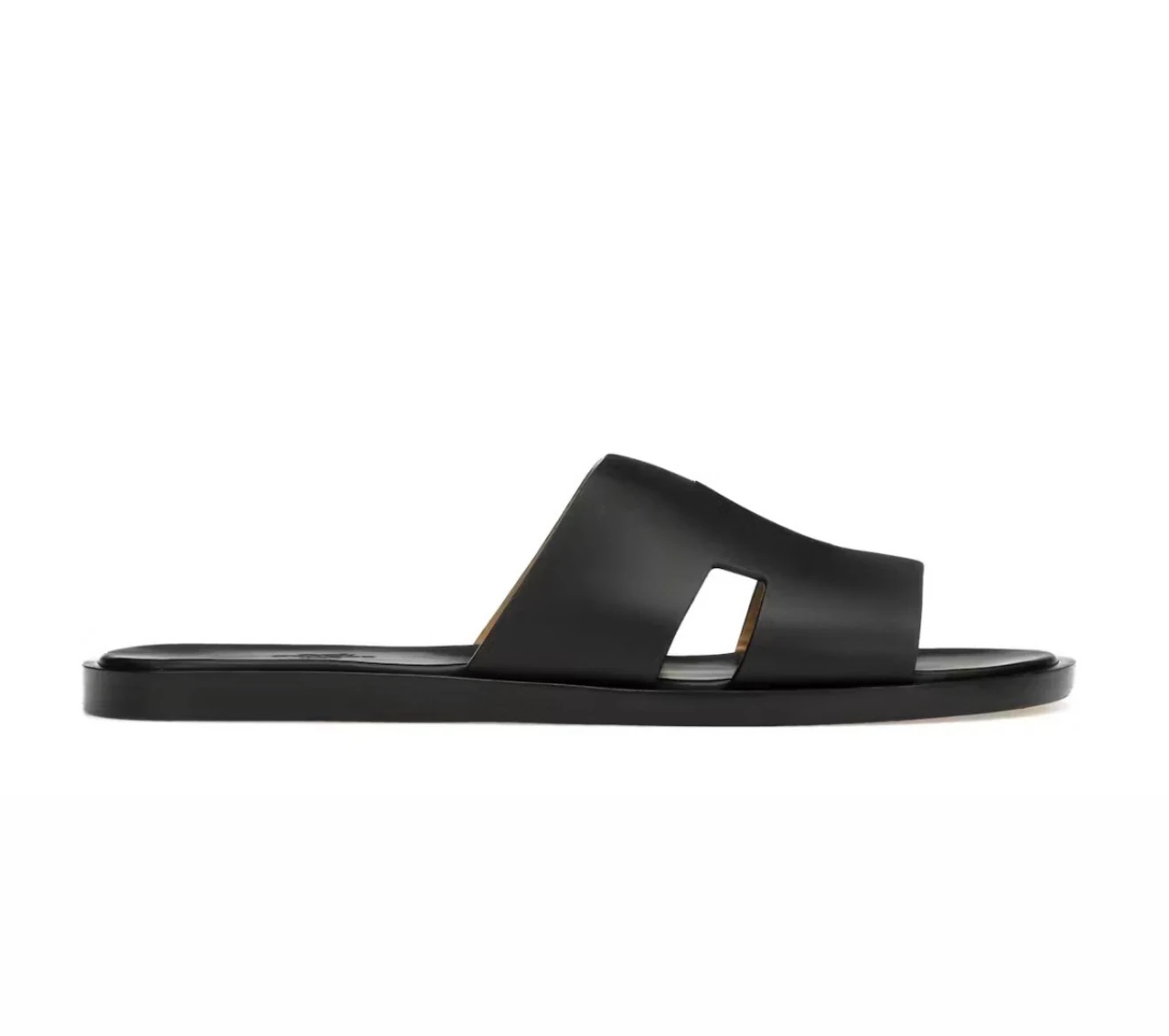 Hermes Izmir Sandal Noir Smooth Calfskin Leather