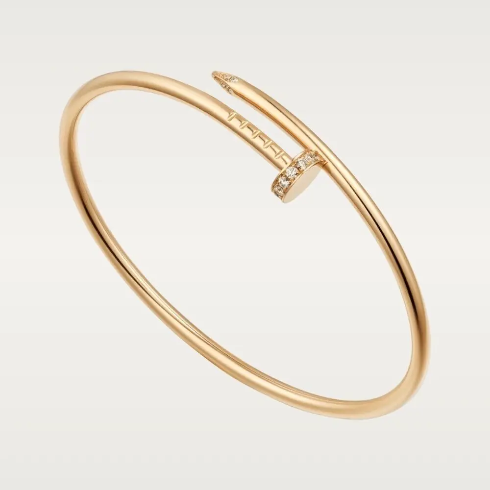 Cartier Çivi Bileklik Taşlı Gold