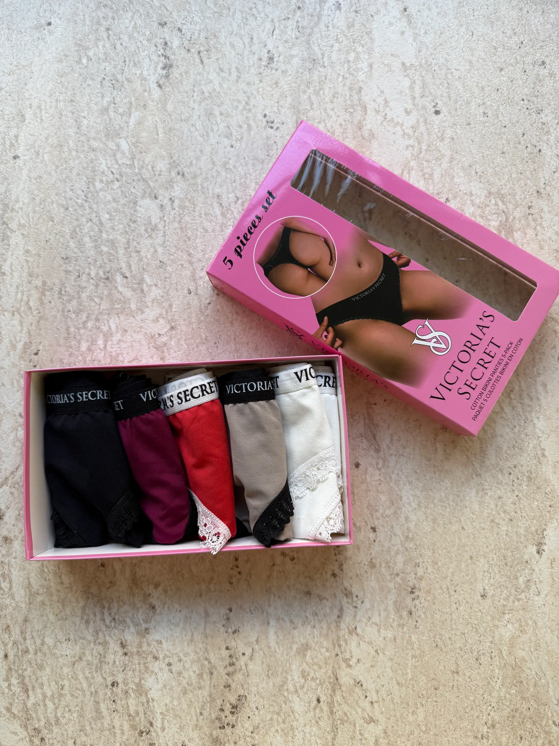 Victoria Secret’s 5 li Bikini Set (Dantel Detaylı) görsel 6