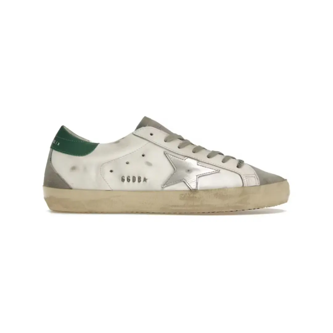 Golden Goose Super-Star White Silver Green