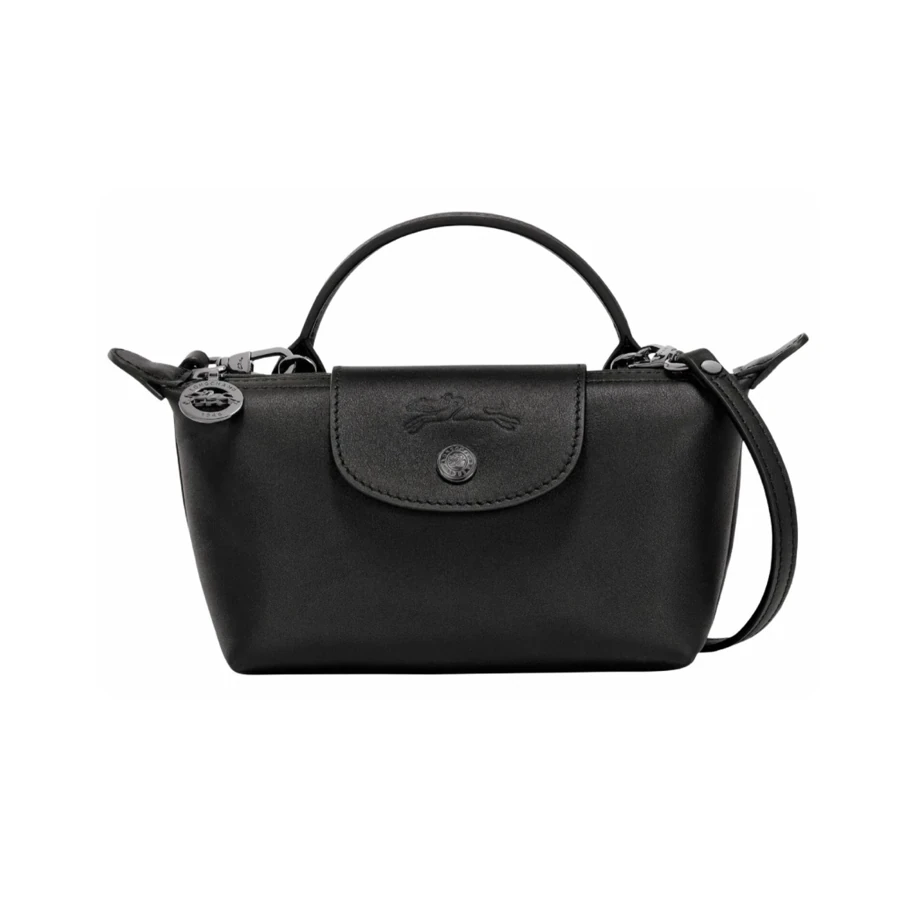 Longchamp Le Pliage XS Leather Black