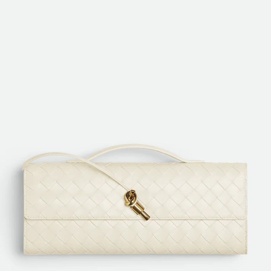 Bottega Veneta Andiamo Clutch Cream